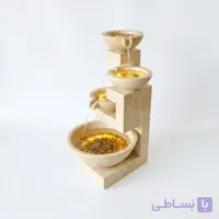 آبنمای لابی با سنگ تراورتن طرح طبقاتی ریزشی