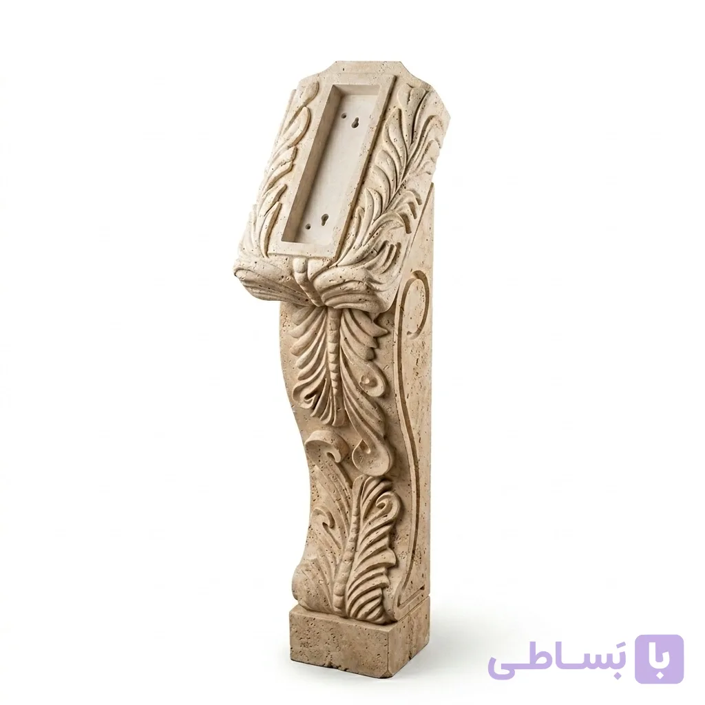 پایه آیفون سنگی ایستاده با حکاکی اسلیمی