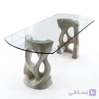 پایه میز سنگی دست‌ساز با طرح تنه درختان متداخل