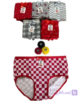 شورت نخ پنبه تم طوسی قرمز مارک لادن (بسته ۱۲ تایی)