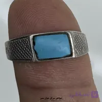 انگشتر فیروزه آسمانی با رکاب نقره قدیمی