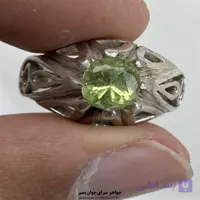 انگشتر زبرجد پاک اصلی با رکاب نقره دست‌ساز
