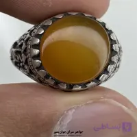 انگشتر عقیق سرخ یمنی با نقش سلیمانی و رکاب نقره دست‌ساز