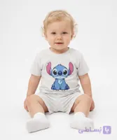 ست تيشرت و شلوارك نوزادي نيل كوك انجل و استیچ (Angel & Stitch)