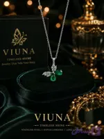 گردنبند پروانه نگین سبز (کد 55HM4)
