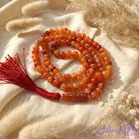 تسبیح عقیق کارنلین اصل ۱۰۱ دانه (تراش دست) – سنگ طبیعی
