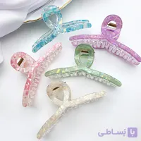کلیپس مو زنانه بزرگ نشکن درجه یک طرح روبان صدفی