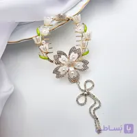 گیره مو کلیپس گوجه ای طلایی آویزدار طرح
