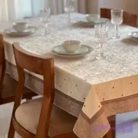 رومیزی مخمل شانل ضدلک4نفره طرح مثلثی