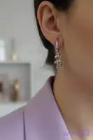 گوشواره ژوپینگ پیچی نگین دار