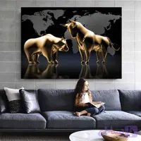 تابلو خرس و گاو کریپتو ( 1131-rosegold )
