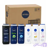 شامپو بدن زنانه و مردانه برند نیوآ NIVEA حجم 500 میل | تعداد 6 عدد | قیمت عمده آلمانی