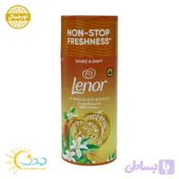 خوشبو كننده لباس لنور Lenor رايحه مشك سفيد و افرا طلايي حجم 155 گرم
