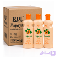 لوسیون بدن آر دی ال مدل papaya حجم 600 میل | تعداد 12عدد | قیمت عمده