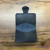 کیف کارت دکمه دار چرم گاوی طبیعی دستدوز