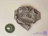 بادی آستین دار کشمیر چهارخانه کرم کد ۰۱۷۸