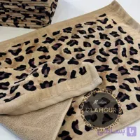 حوله نخ پنبه دستی طرح پلنگی
