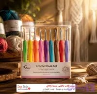 ست قلاب بافتنی دسته ژله‌ای | قیمت اقتصادی