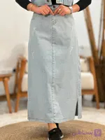دامن جین زنانه جلو چاکدار