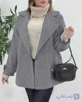 پالتو زنانه جیب دار و دکمه دار ایراندخت