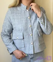 کت زنانه آبی جنس شنل آستردار