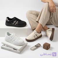 کتونی دخترانه مدل پانی (طرح ونس لژدار با گلدوزی فانتزی و بغل چهارخانه)