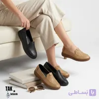 کفش طبی زنانه مدل خورشیدی (طراحی ارگونومیک سبک و راحت، رویه چرم فلوتر با دوخت پرتوهای خورشیدی روی پنجه، کفی طبی ضدخستگی و دوردوخت کامل)