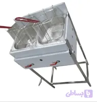 سرخ کن دو لگن صنعتی استیل درخشان تجهیزات آشپزخانه صنعتی