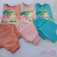 بلوز شلوار اسپرت چتر خرگوش و قورباغه ( کد 5013053) مناسب 1 تا 5 سال