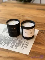 شمع معطر دست ساز وکس نارگیل CFEBOX | مدل شات مشکی مات