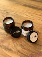 شمع معطر دست ساز وکس نارگیل CFEBOX | مدل جار شیشه‌ای