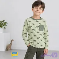 بلوز آستین بلند نخی پسرانه H&M طرح دایناسور | تولید بنگلادش
