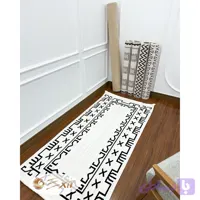 فرش کناره مدرن سفید مشکی کد LP82c
