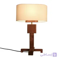 آباژور رومیزی پایه کتابی چوب شید بیضی N17s