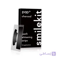 چسب سفید کننده دندان اسمایل کیت ذغالی SmileKit Strips Pap+Charcoal
