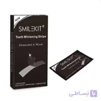 چسب سفید کننده دندان اسمایل کیت مدل ذغالی Smilekit Charcoal Mint Teeth Whitening Strips