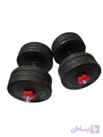 دمبل متغیر ۱۵ کیلویی تمام لاستیکی بسته دو عددی (شامل فقط وزنه ۲.۵ کیلویی)