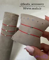 دستبند سه مهره استیل رنگ ثابت _ نخ قرمز
