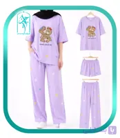لباس ست سه تیکه زنانه و دخترانه طرح دو خرس کد H374