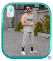 ست تاپ و شلوارک مردانه کد H150