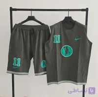 ست سایز بزرگ تاپ و شلوارک سبز کد 3271