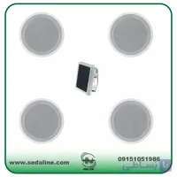 اسپیکر سقفی نیوساند ۴ عدد مدل pc8F و آمپلی فایر دیواری ۴ اینچ آدلر مدل Z90B