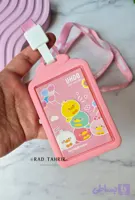 جا کارتی آویز گردنی سیلیکونی صورتی