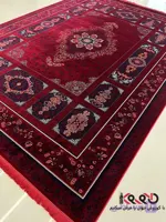 فرش خشتی ترنج دار 1200 شانه طرح کتیبه لاکی