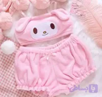 ست شورت و سوتین زنانه پددار حوله‌ای تدی سایز ۳۶-۴۰ کد 7312 (کد CJHYI)