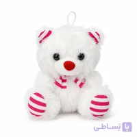 عروسک خرس خارجی راه راه 15سانت