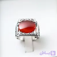 انگشتر مردانه نقره عقیق یمنی قرمز کد 13300