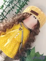 💛عروسک روسی دخترانه30سانتی سرچرخشی مدل پیراهن زرد خالدار💛(ارسال رایگان)
