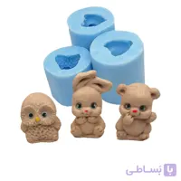 قالب سیلیکونی شمع خرس، خرگوش و جغد