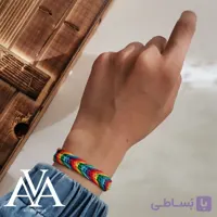 دستبند بافت رنگین کمونی